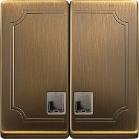 Лицевая панель Schneider Electric Merten Antique для 2-кл. выключателя с подсветкой античная латунь  картинка